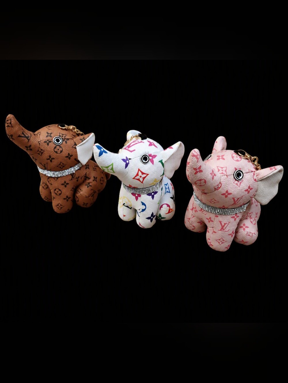 Designer-Inspired Pink Elephant Keychain Plush